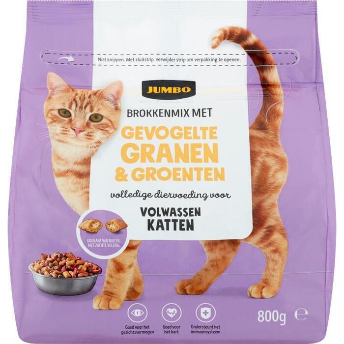 Jumbo Brokkenmix met Gevogelte Granen & Groenten Katten Volwassen 800g (800g)