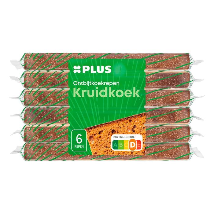 PLUS Ontbijtkoekrepen Kruidkoek 6 pack