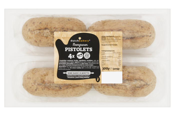 Dutch Bakery Meergranen Pistolets 4 x 75 g (300g)