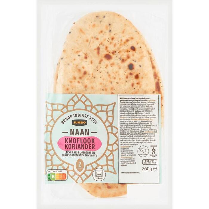 Jumbo Naan Knoflook Koriander 2 Stuks 260 g (260g)