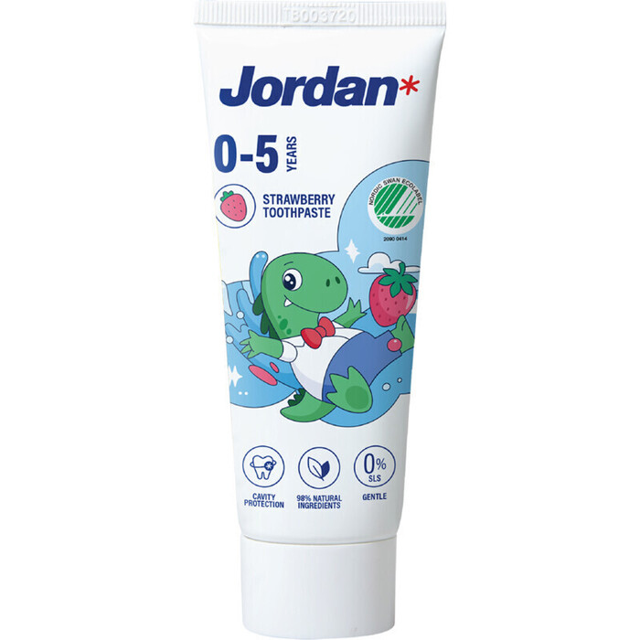 Jordan Tandpasta Milde Frambozensmaak 0-5 Jaar 50 ml (50ml)