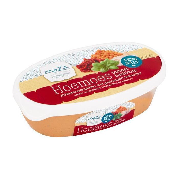 Maza Hoemoes tomaat-basilicum less salt (200g)