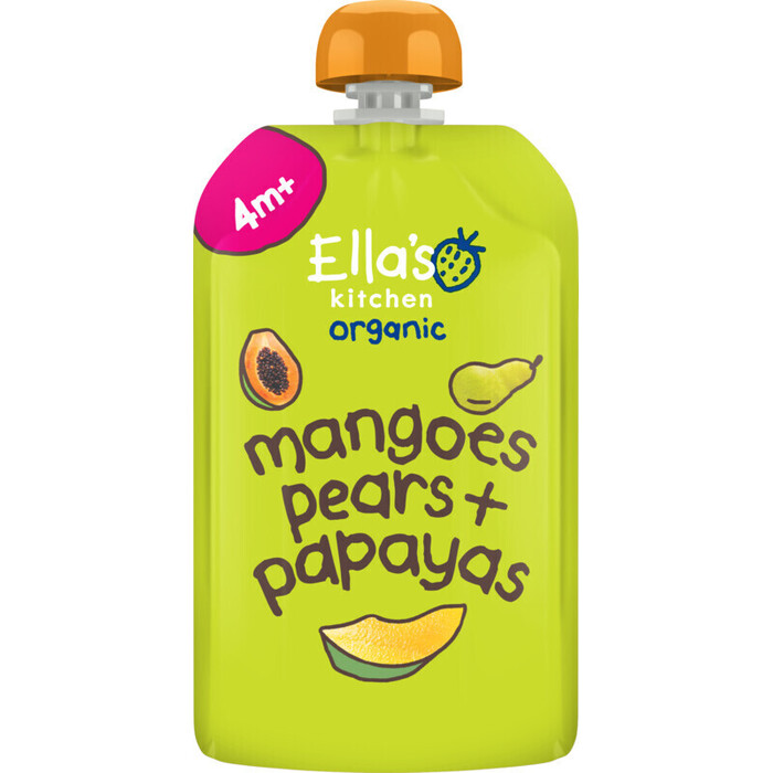 Ella's Kitchen Organic Mangoes Pears + Papayas 4+ Maanden 120 g (Zak, 120g)