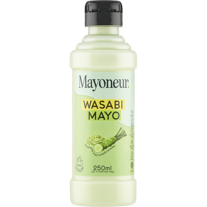 Mayoneur Original Wasabi Mayo 250 ml (Fles, 250ml)
