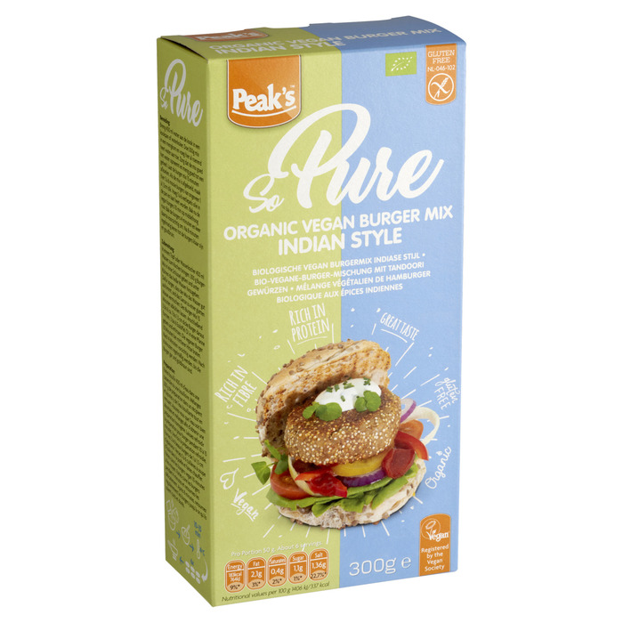 Peak's So Pure Biologische Vegan Burgermix Indiase Stijl 300 g (300g)
