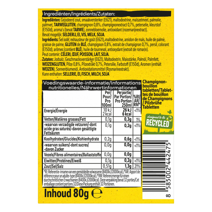 Bouillonblokjes champignon (80g)