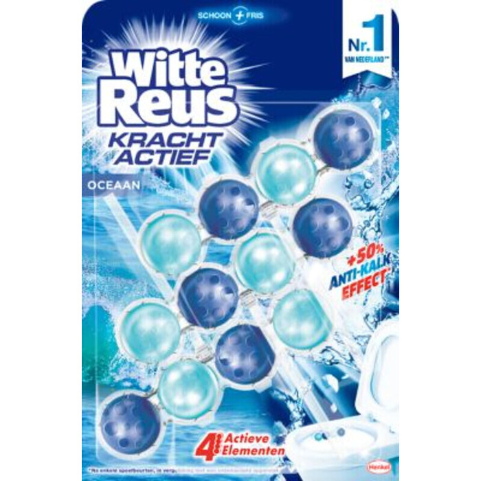 Witte Reus Kracht Actief Oceaan Toiletblok 3 Stuks (150g)