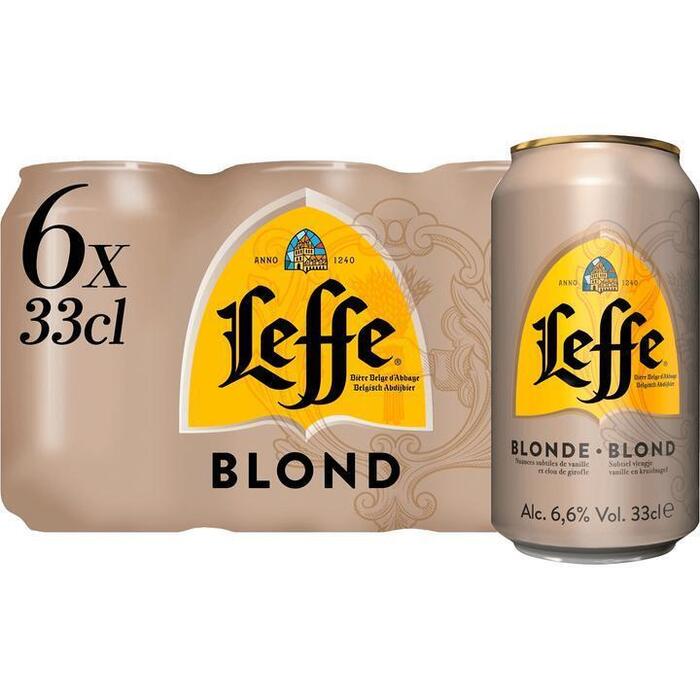 Leffe - Blond Belgisch Abdijbier - Blik - 6 x 330ML (6 × 33cl)