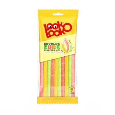 Look-O-Look Gevulde zure staafjes mix (125g)