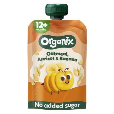 Organix Just oatmeal abrikoos en banaan (Zak, 100g)