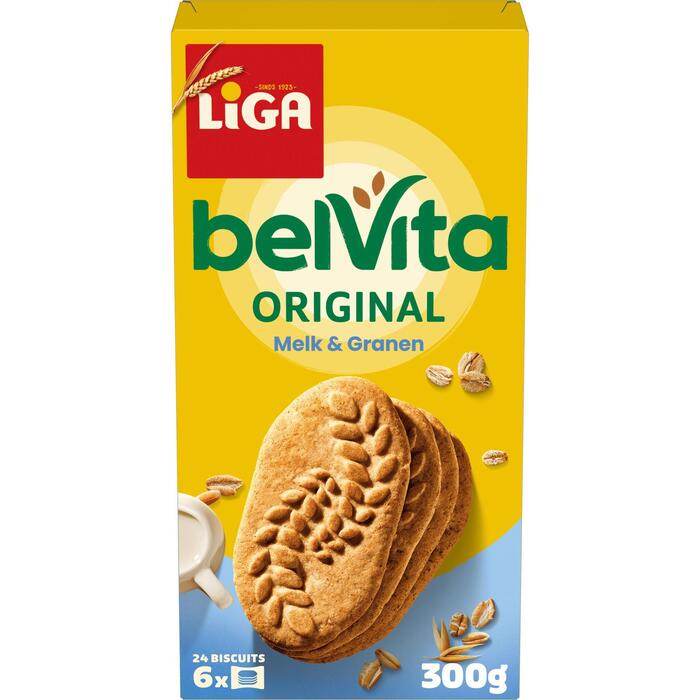 Liga Belvita melk & granen (Doos, 6 × 50g)