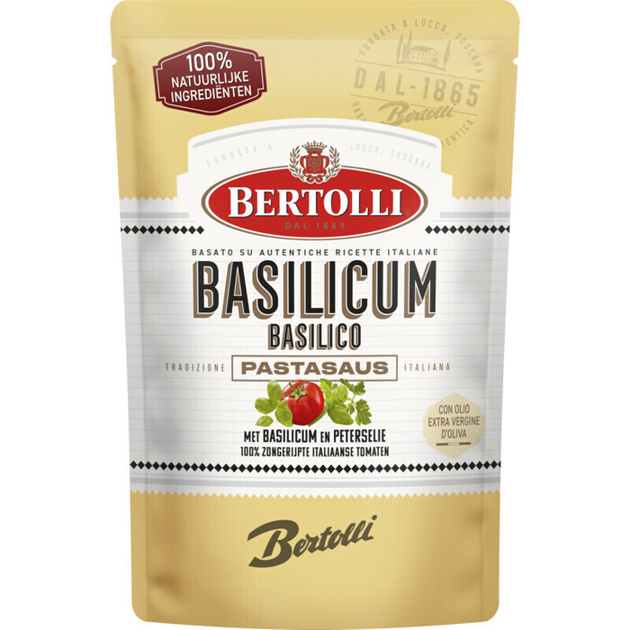 Bertolli Pastasaus in zak basilicum (460g)
