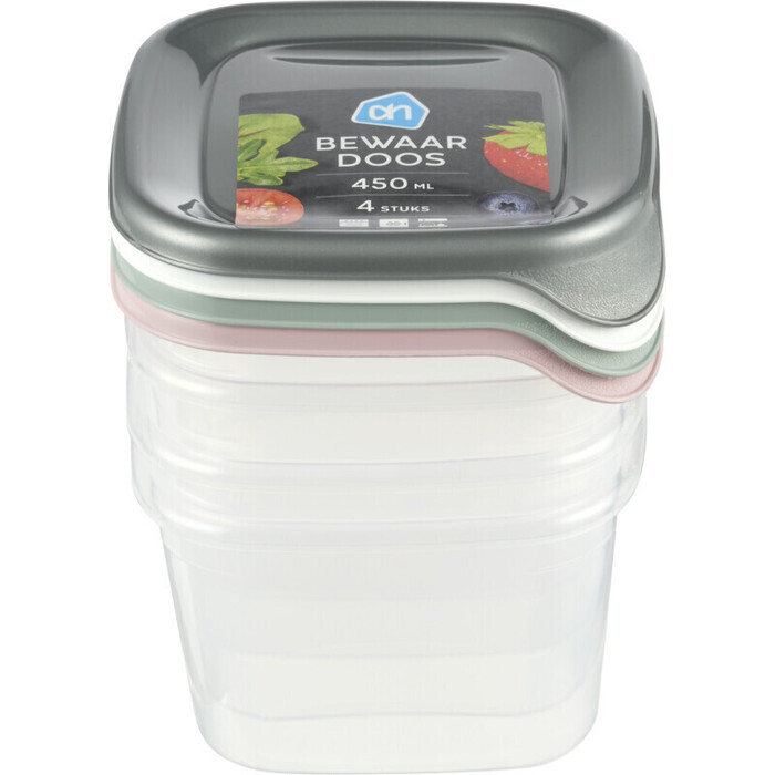 AH Bewaardozen 450 ml vierkant