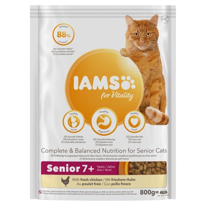 Iams for Vitality Senior 7+ Years with Fresh Chicken 800 g (Zak, 800g)
