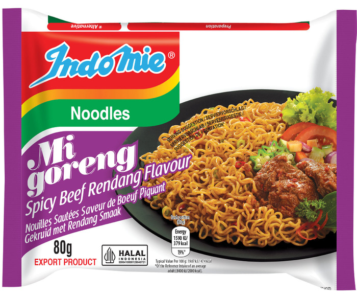 Indo mie Noodles mi goreng spicy beef 5-pack (5 × 80g)
