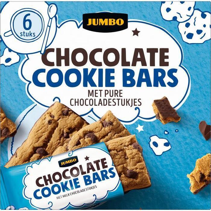 Jumbo Chocolate Cookie Bars met Pure Chocoladestukjes 6 Stuks (144g)