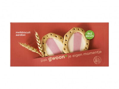 g'woon Melkbiscuit melk aardbei (245g)