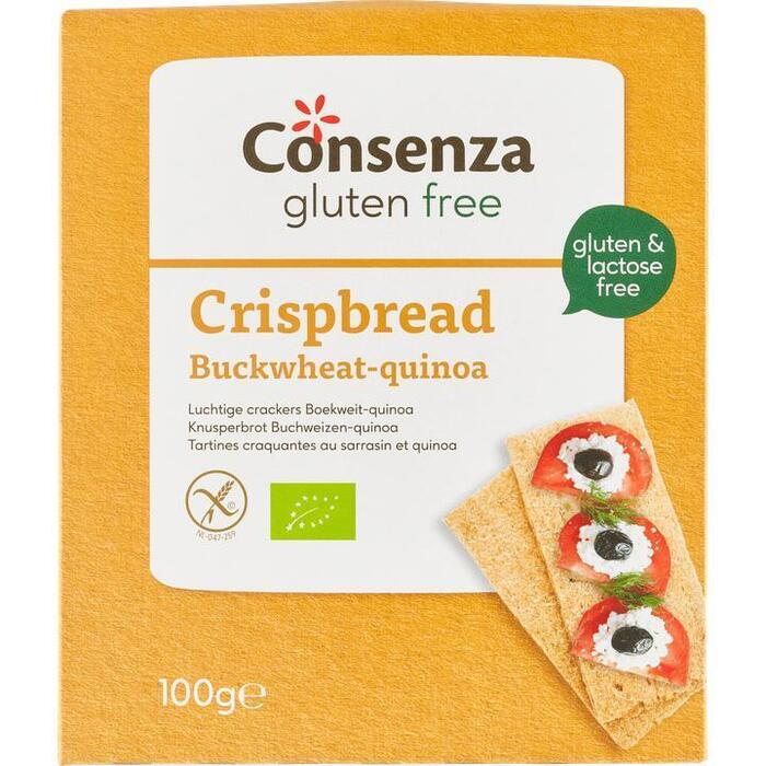 Consenza Cracker boekweit quinoa glutenvrij bio (100g)