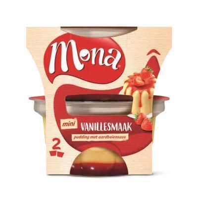 Pudding vanille met aardbeiensaus duo (Set, 2 × 135ml)