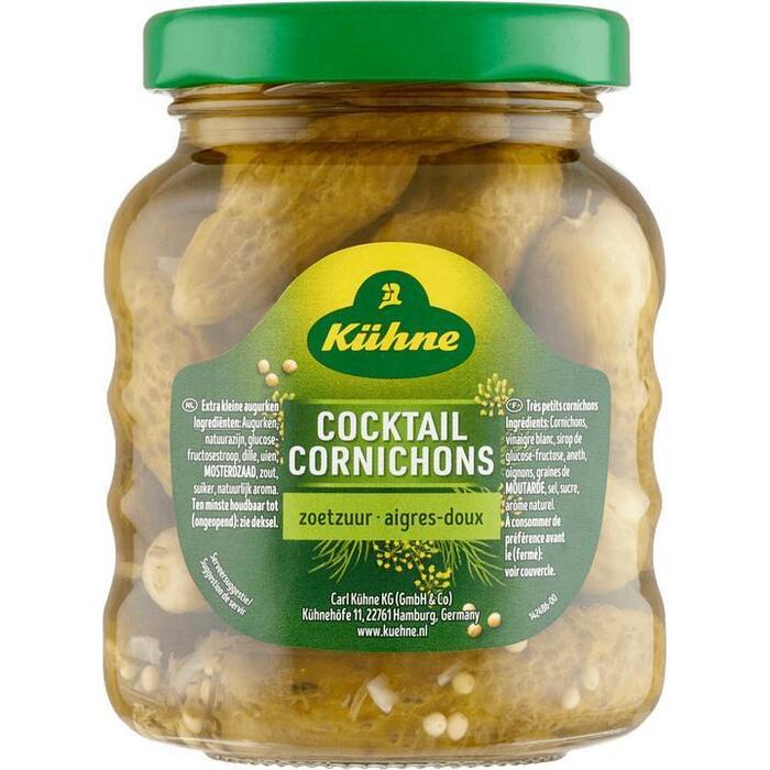 Kühne Cocktail Cornichons Zoetzuur 180g (180g)