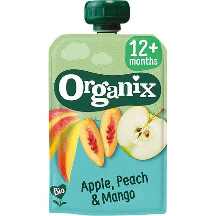 Organix Knijpfruit Appel, Perzik & Mango 12+m (100g)