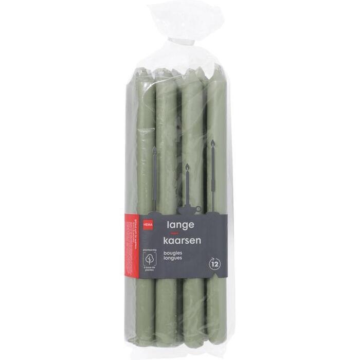 HEMA Lange Kaarsen 12 Stuks Groen