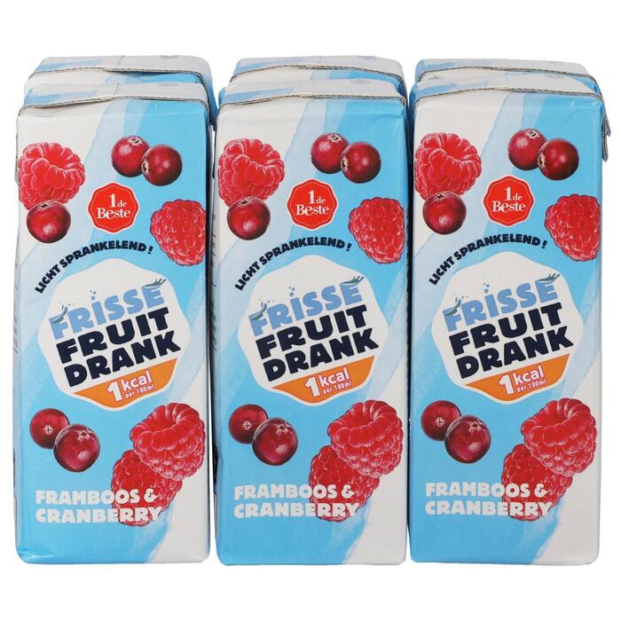 1 de Beste Frisse fruitdrank framboos&cranberry 6x200ml (1.2L)