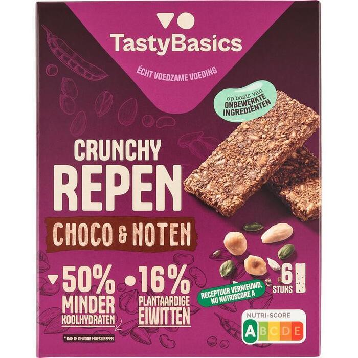 Tasty Basics Repen choco en noten (Zak, 6 × 3.83g)