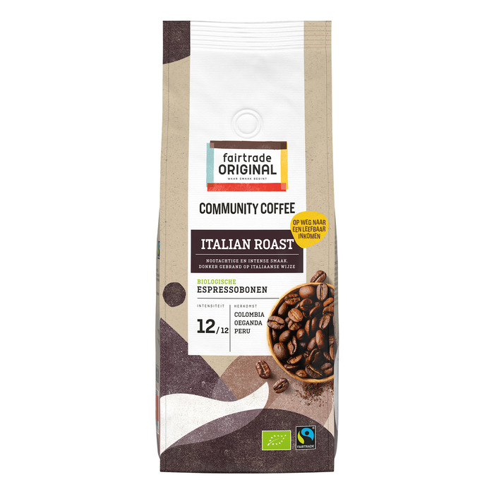 Fairtrade Original Community coffee Italian roast bonen (500g)