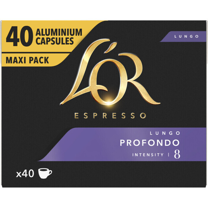 L'OR Espresso Lungo Profondo Aluminium Capsules Maxi Pack 40 Stuks 208 g (40 × 5.2g)