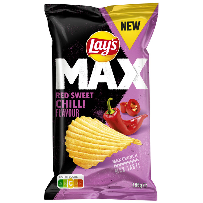 Lay's Max Red Sweet Chilli Chips 185 gr (185g)