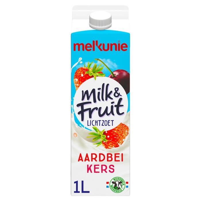 Milk & Fruit Aardbei & Kers (Pak, 1L)