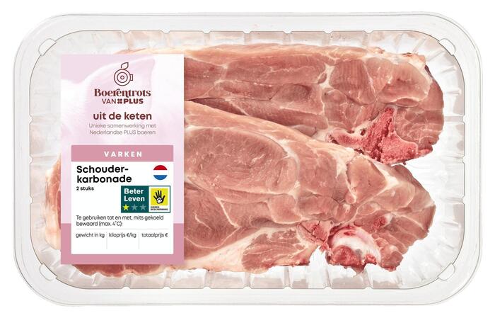 Beter leven Schouderkarbonade 2 stuks (400g)