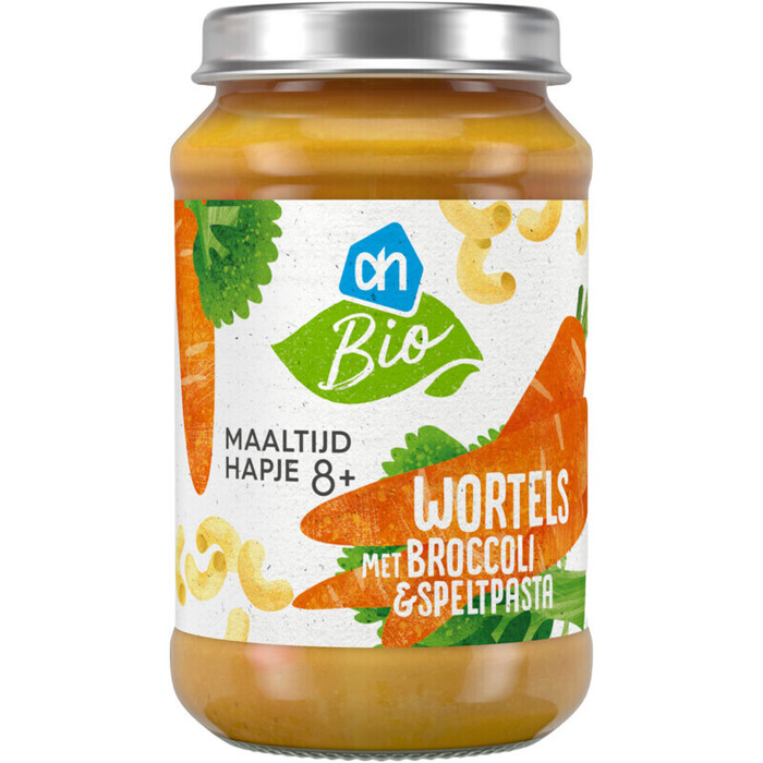 AH Biologisch Maaltijdhapje wortels broccoli pasta 8+ (220g)