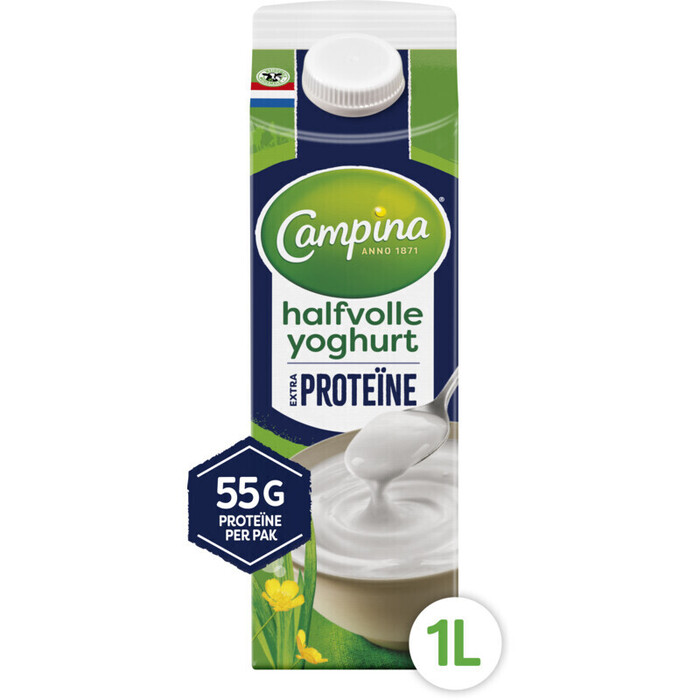 Campina Extra Proteïne low fat yoghurt 1L (1L)