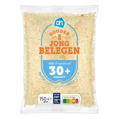Geraspte Goudse jong belegen kaas 30+ (150g)