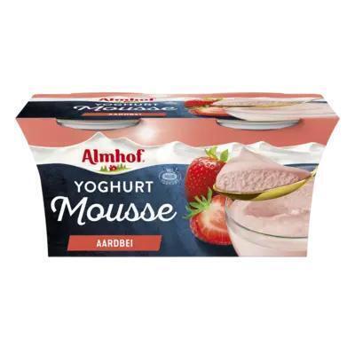 Yoghurt mousse aardbei 2 st. (2 × 95g)