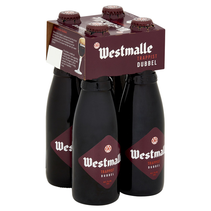 Westmalle Trappist Dubbel Flessen 4 x 33 cl (Set, 4 × 33cl)