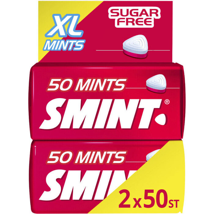 Smint Sugarfree Aardbeiensmaak met Vitamine C 50 Stuks 35 g (50 × 0.7g)
