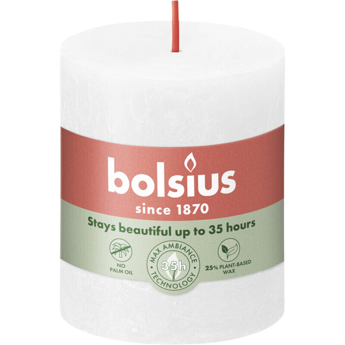 Bolsius Shine rustiek 8 cm cloudy white