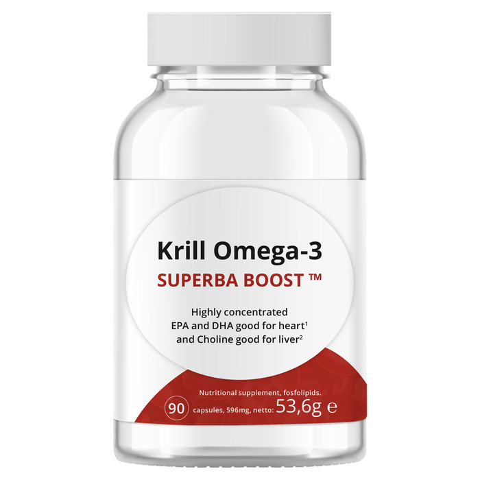 Superba Boost Krill Omega-3 596 mg Capsules 53.6 g Bus (90 × 0.6g)