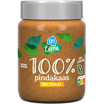 AH Terra 100% pindakaas met stukjes pinda (350g)