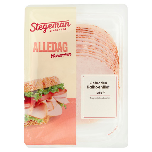 Stegeman Alledag Vleeswaren Gebraden Kalkoenfilet 125 g (125g)