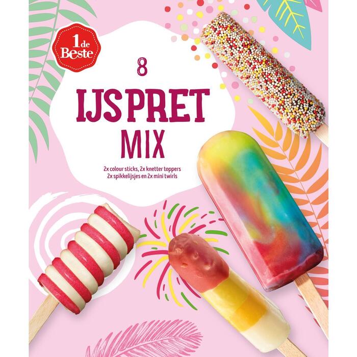 1 de Beste Ijspretmix 8 stuks (338g)