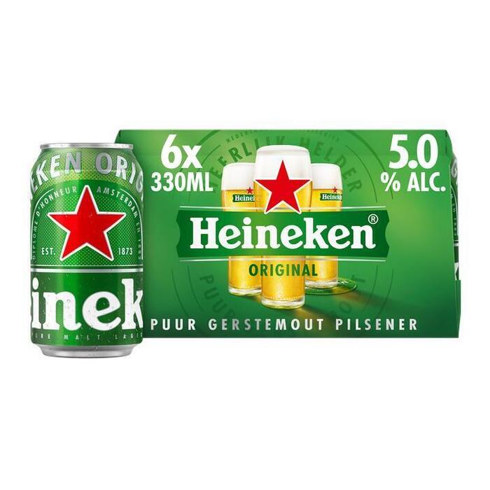 Heineken Premium Pilsener Bier Blik 6 x 33 cl (6 × 33cl)