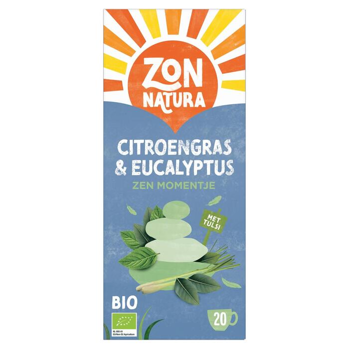 Zonnatura Bio Citroengras & Eucalyptus Zen Momentje met Tulsi 20 Stuks (Doos, 35g)