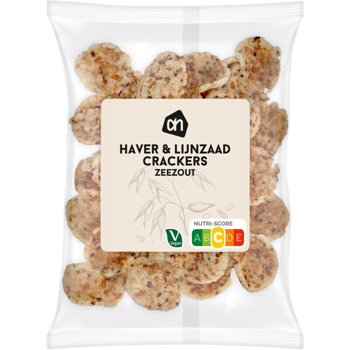 AH Haver & lijnzaad crackers zeezout (50g)