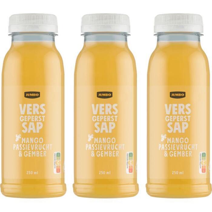 Jumbo Vers Sap Gember, Mango & Passievrucht 3 x 250ML