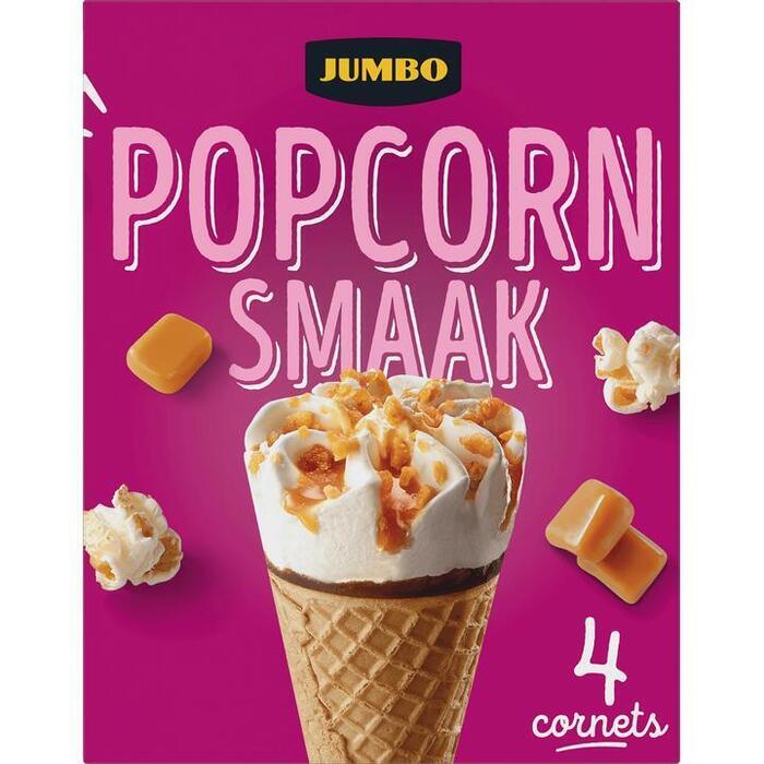 Jumbo IJs Cornets met Popcornsmaak 4 Stuks (4 × 67g)
