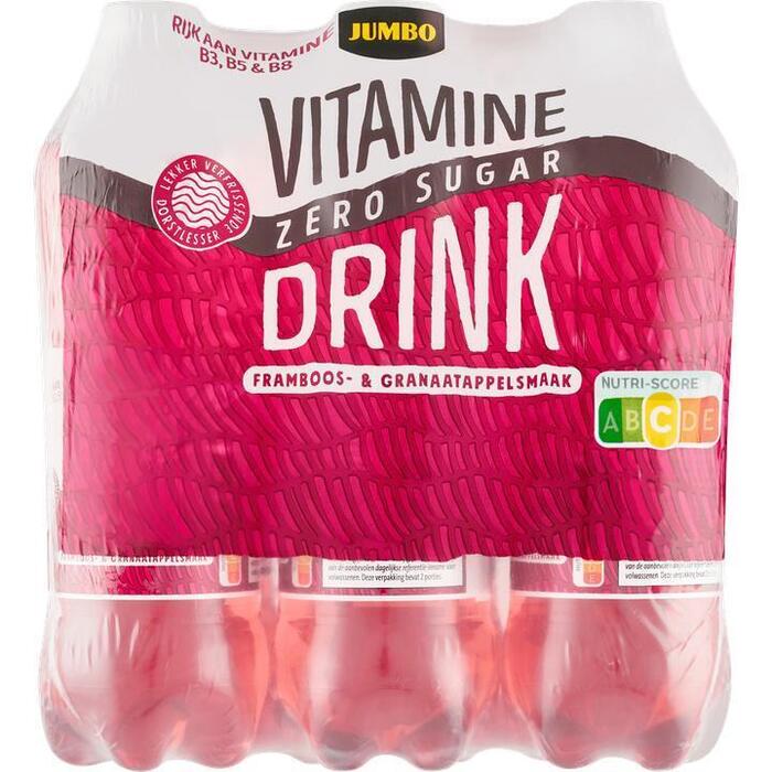 Jumbo Vitaminedrink  Zero Sugar Framboos- & Granaatappelsmaak 6 x 500ML (6 × 0.5L)